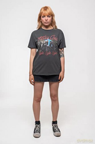 Motley Crue: Motley Crue Girls Girls Girls Amplified Vintage Charcoal Small T Shirt