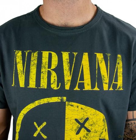 Nirvana: Nirvana - Spiced Smiley Amplified Vintage Charcoal X Large T Shirt