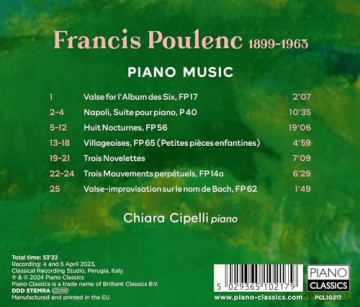 Chiara Cipelli: Poulenc: Piano Music [CD]