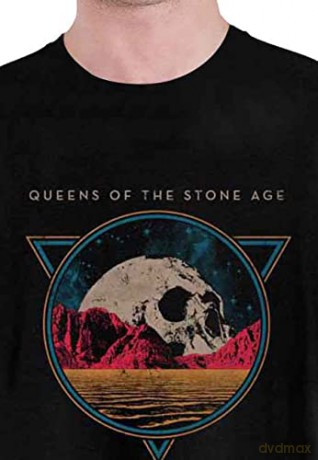 Queen Of The Stone Age: Queen Of The Stone Age Skull Planet Amplified Vintage Charcoal Medium T Shirt