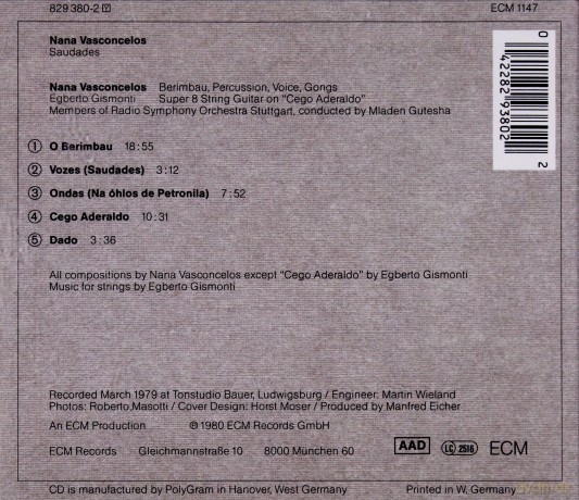 Nana Vasconcelos: Saudades [CD]