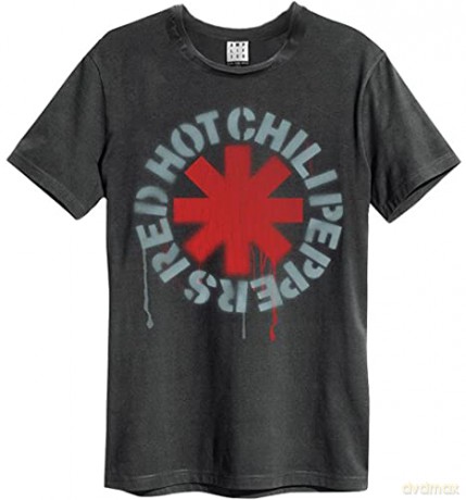 Red Hot Chilli Peppers: Red Hot Chilli Peppers Tour Amplified Vintage Charcoal Large T Shirt