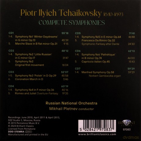 Russian National Orchestra & Mikhail Pletnev: Tchaikovsky: Complete Symphonies (Deluxe) [CD]