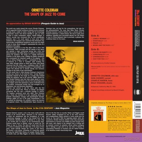 Ornette Coleman: The Shape Of Jazz To Come (+2 Bonus Tracks) (Red) [Winyl]