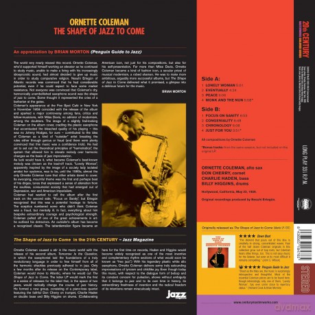 Ornette Coleman: The Shape Of Jazz To Come (+2 Bonus Tracks) (Red) [Winyl]