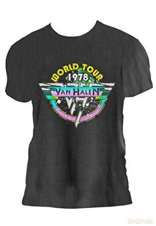 Van Halen: Van Halen World Tour 78 Amplified Vintage Charcoal Small T Shirt