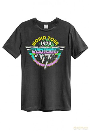 Van Halen: Van Halen World Tour 78 Amplified Vintage Charcoal Small T Shirt