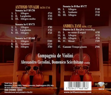 Alessandro Ciccolini/Domenico Scicchitano/Compagnia De Violini: Vivaldi: Sonatas For 2 Violins [CD]