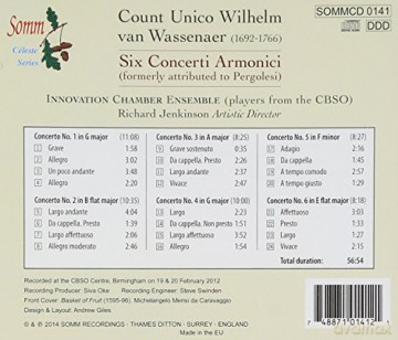 Innovation Chamber Ensemble: Wassenaer6 Concertos [CD]