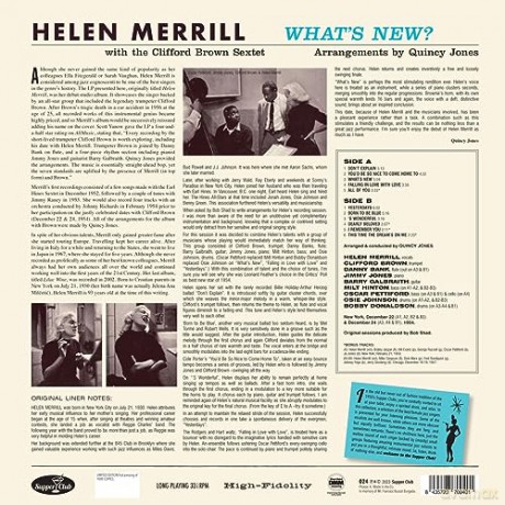 Helen Merrill: Whats New W/ The Clifford Brown Sextet (+4 Bonus Tracks) (Limited) [Winyl]