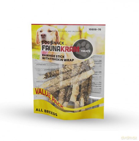 Faunakram - Snack Rawhide Stick with Fishskin Wrap 300 g.