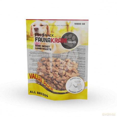 Faunakram - Snack semimoist lamb hearts 300 g
