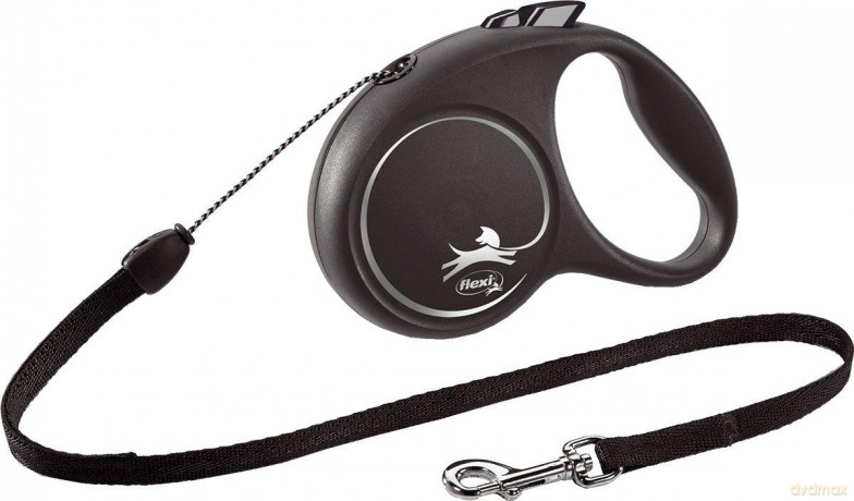 FLEXI - Lead Black Design S 5M Lina Black Max12Kg