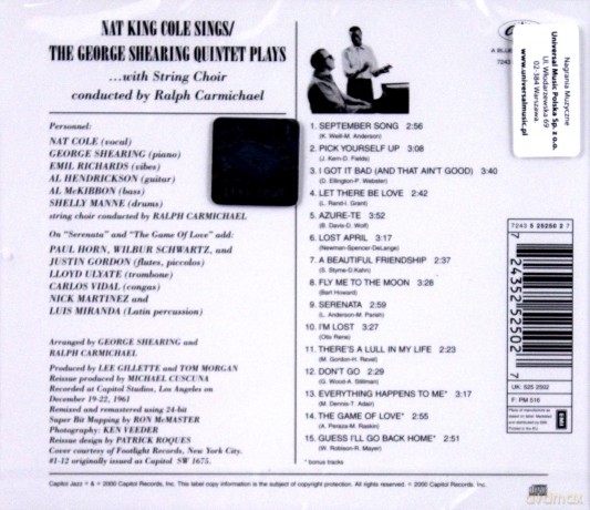 Nat King Cole: Nat King Cole Sings George Shearing [CD]