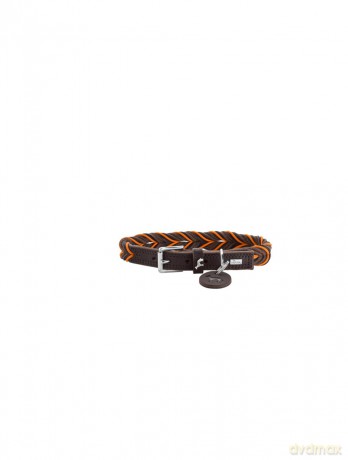 Hunter - Dogcollar Solid Education Cord M (55), dark brown/orange