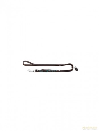 Hunter - Training leash Solid Education Cord 20/200, dark brown/turquoise