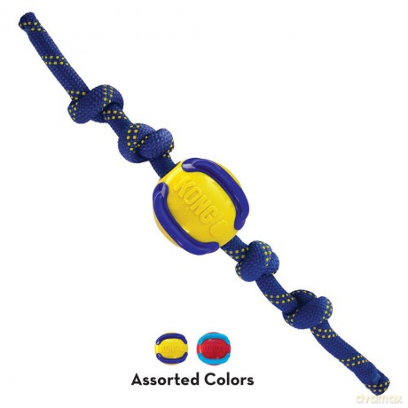 Kong - Jaxx Brights Ball w/Rope Assorted 32cm M