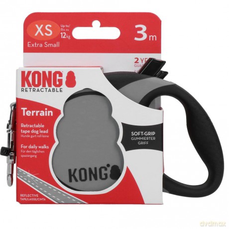 Kong - Retractable Leash Terrain Grey XS (3m/12kg)