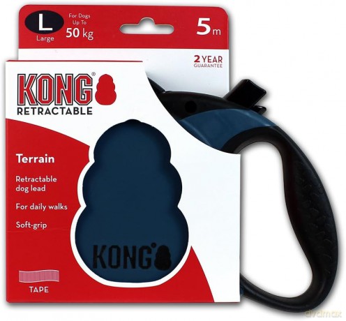 KONG - Retractable leash Terrain L 5M Tape Blue Max 50Kg