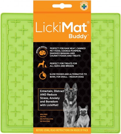 LICKI MAT - Dog Bowl Buddy Green 20X20Cm