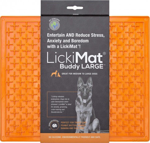 LICKI MAT - Dog Bowl Buddy Xl Orange 30,5X25,5Cm
