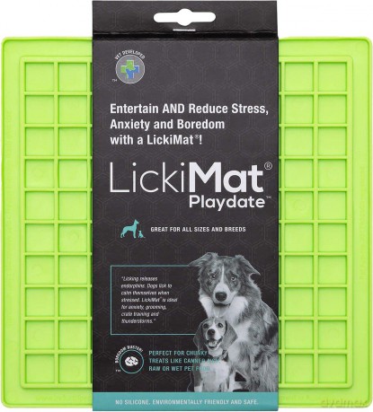 LICKI MAT - Dog Bowl Playdate Green 20X20Cm
