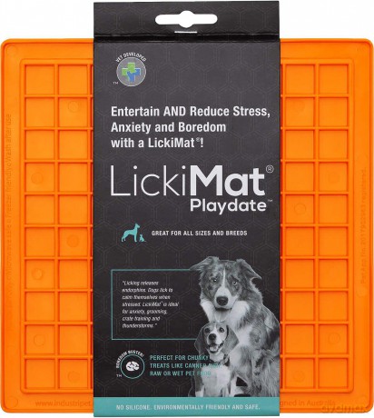 LICKI MAT - Dog Bowl Playdate Orange 20X20Cm