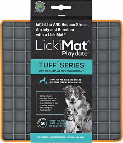 LICKIMAT - Dog lick mat Playdate Tuff Orange 20Cm