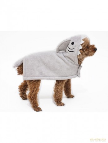 Peppy Buddies - Bathrobe Shark M, Grey, Size 40 cm