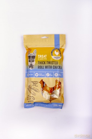 Treateaters - Dogsnack Thick twisted roll with chicken 200g