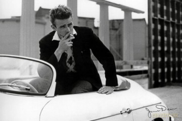 James Dean White Car [PLAKAT]
