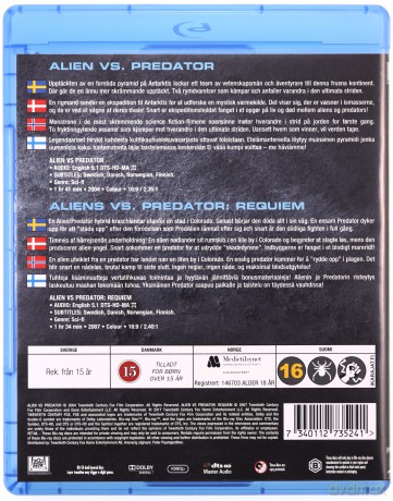 Alien vs. Predator / Aliens vs. Predator 2 Requiem (Obcy kontra Predator /Obcy kontra Predator 2: Requiem) [2xBlu-Ray]