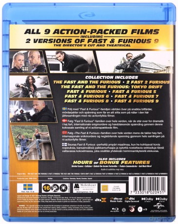 Fast and the furious Complete Edition 1-9 (Szybcy i wściekli Kolekcja 1-9) [9xBlu-Ray]