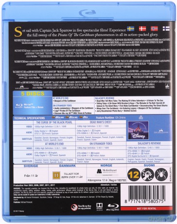 Pirates of the Caribbean 1-5  Complete Edition (Piraci z Karaibów) [5xBlu-Ray]