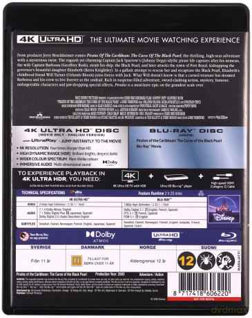 Pirates of the Caribbean: The Curse of the Black Pearl (Piraci z Karaibów: Klątwa Czarnej Perły) [Blu-Ray 4K]+[Blu-Ray]