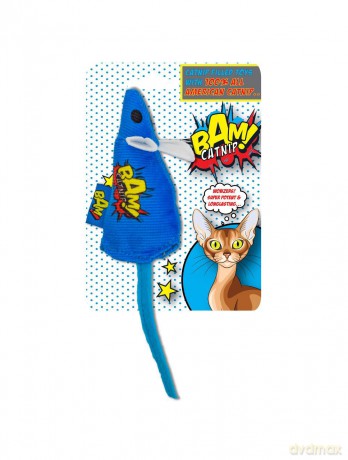 BAM! Toy with Catnip 10 cm Mouse Blue