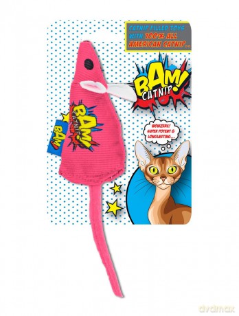 BAM! Toy with Catnip 10 cm Mouse Pink