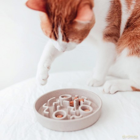 Spowalniająca miska na jedzenie District70 Bamboo Cat Slow Feeder 13,5cm Merengue