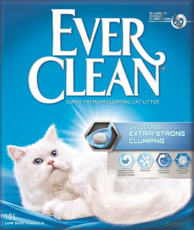 EverClean Ekstra Strong Clumping Unscented catlitter 10 ltr.