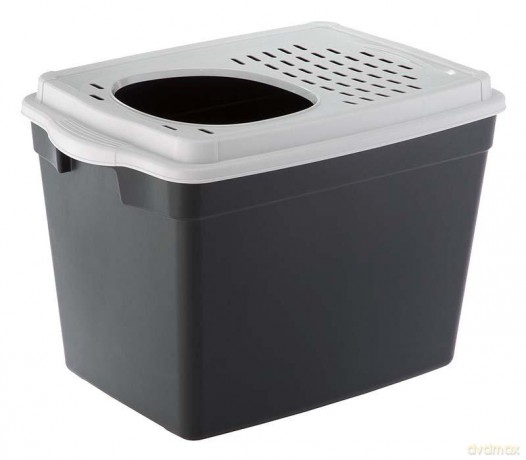 Ferplast Litter Box Jumpy Black/White 38.8x57.5x39CM