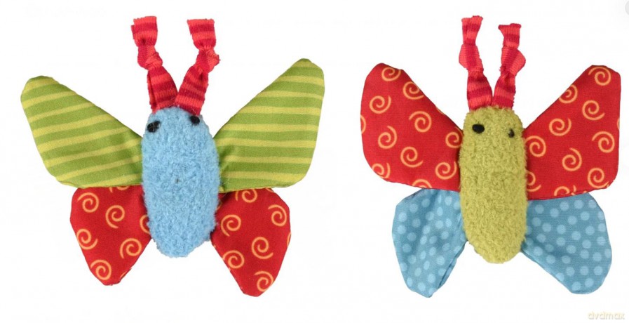 Flamingo Cat toy, Yowly Butterflies 2pcs