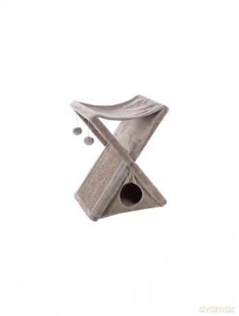 Flamingo Greta Scratching Post Fold-out w/Cave Grey