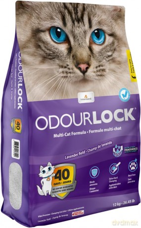 Żwirek bentonitowy Intersand Catlitter Odour Lock Lavender 12kg
