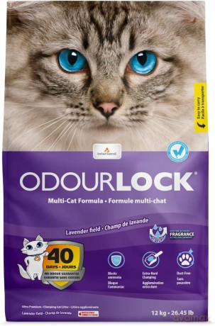 Żwirek bentonitowy Intersand Catlitter Odour Lock Lavender 12kg