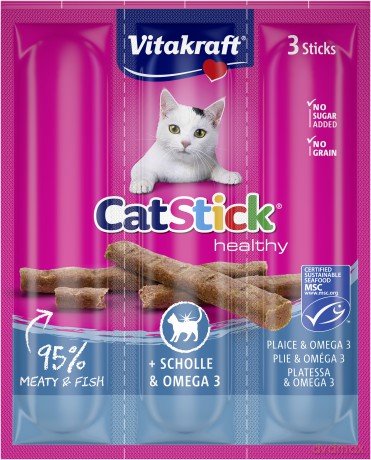 Vitakraft Cat Stick Plaice&Omega 3 MSC,3pc,Cat