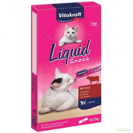 Vitakraft Liquid-Snack Beef + Cat Grass, 90g,Cat