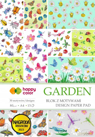 Blok z motywami Garden A4 80g Happy Color 1szt.