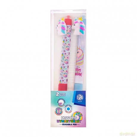 Długopis automatyczny wymazywalny z gumowym uchwytem Astrapen Oops Pastel Line Unicorn 2 szt.
