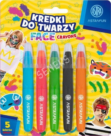 Kredki do malowania twarzy Astrafun 5 kolorów
