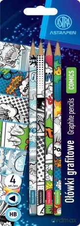 Ołówki grafitowe trójkątne HB Astrapen Comics 4 szt.